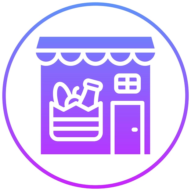 Vector groceries store vector icon illustration of shops and stores iconset