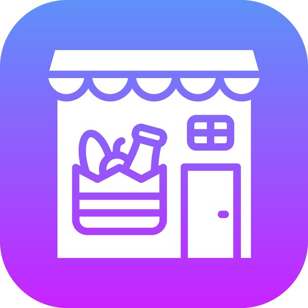 Vector groceries store vector icon illustration of shops and stores iconset