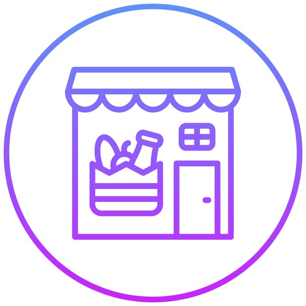 Vector groceries store vector icon illustration of shops and stores iconset