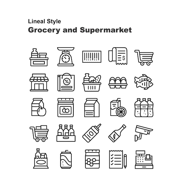 ベクトル 食料品とスーパーマーケット