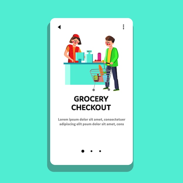 Grocery Checkout Cashier Selling Products