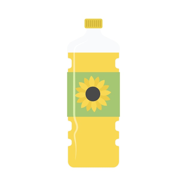 Vector grocery food simple objects oil sunflower oil and olive oil vector cartoon flat icon