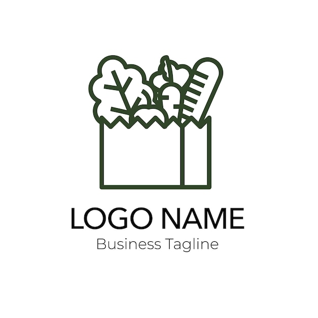 grocery logo design business template collection