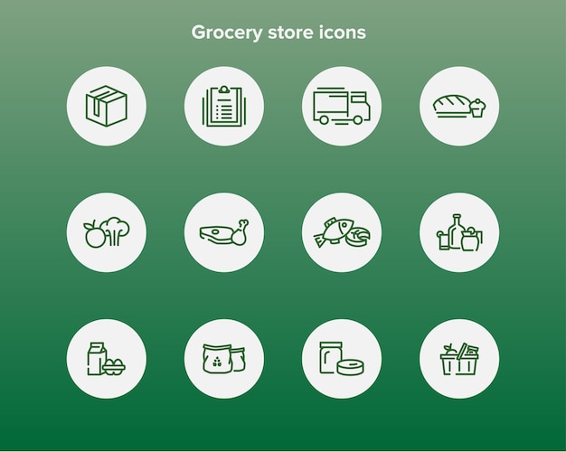 Vector grocery store icons