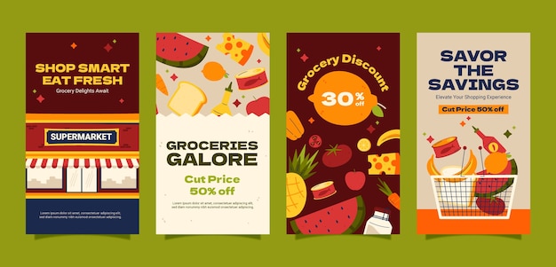 Grocery store instagram stories template