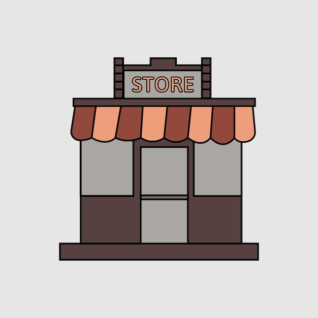 Vettore vettore di negozio di alimentari isolato su sfondo bianco icona del negozio