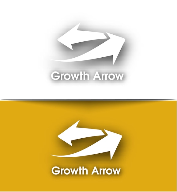 Groei Arrowt-logo en symbool vectorontwerp