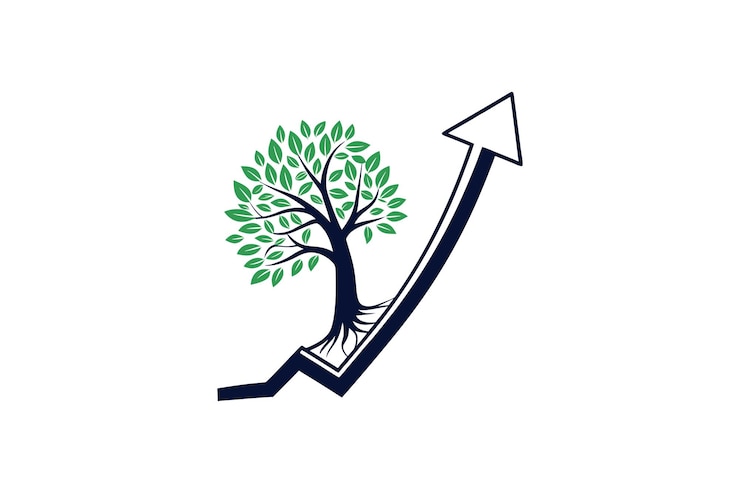 Vector groei bedrijf logo icoon clip art vector art illustratie