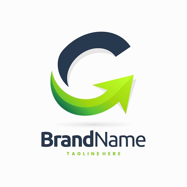groei pijl logo in letter g concept