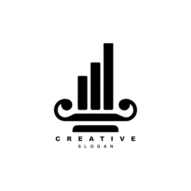 Groei vooruitgang oud Griekenland pijler kolom logo ontwerp voor uw merk of bedrijf