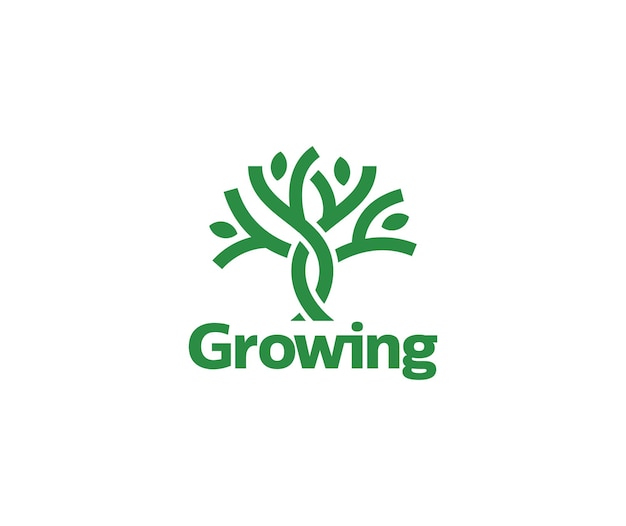 Groeiende boom logo vector illustratie