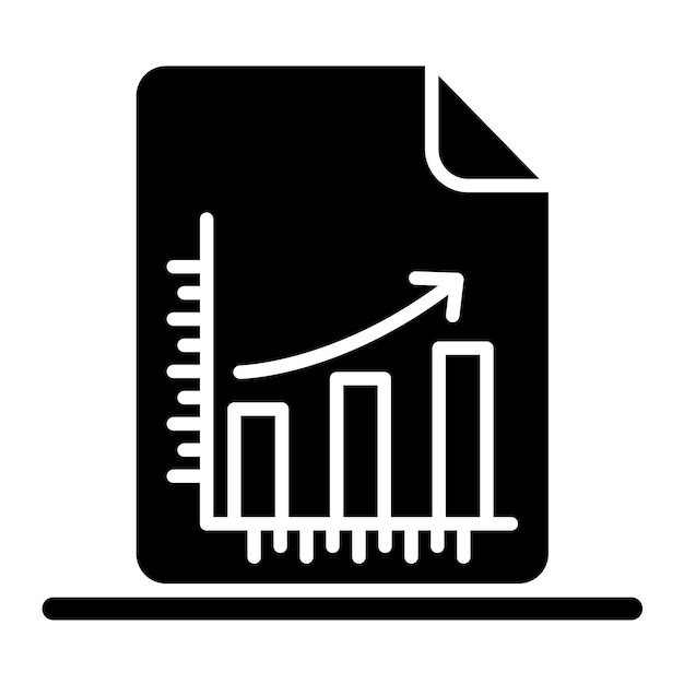 Groeiende gegevens Glyph Solid Black Illustratie