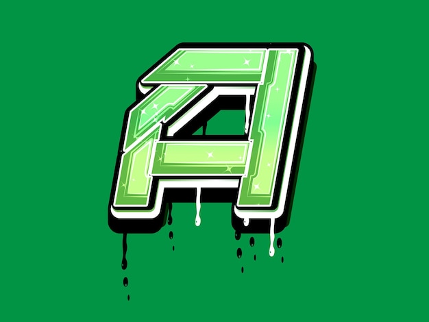 Groen A Letter Alfabet vector logo