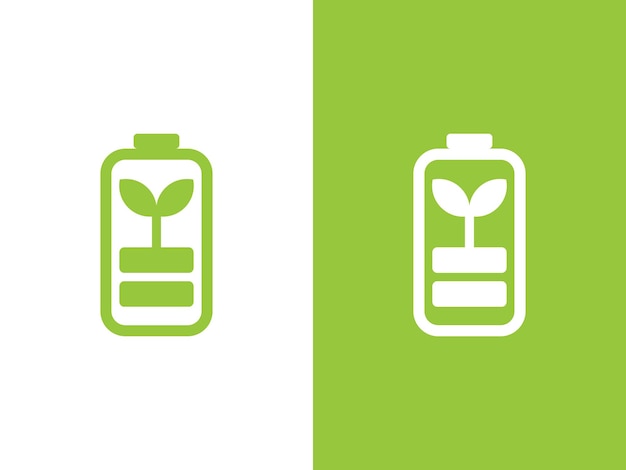 Vector groen batterij logo vector illustratie