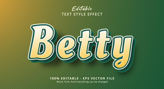 Groen Betty-tekststijleffect Bewerkbaar teksteffect