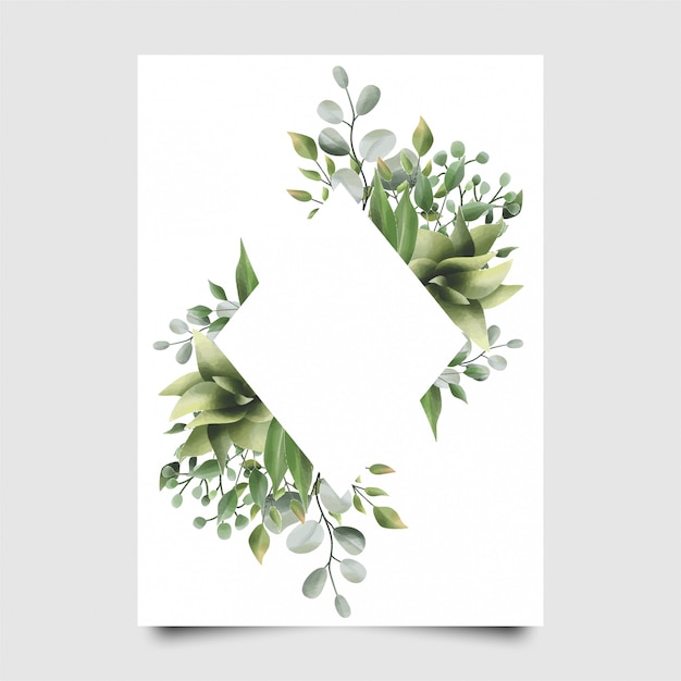 Vector groen blad frame in een aquarel stijl