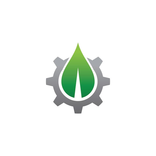 Groen blad Gear Icon Logo Design Element