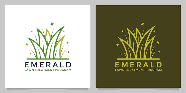 Groen blad gras schoonheid schoon eenvoudig logo ontwerp illustraties