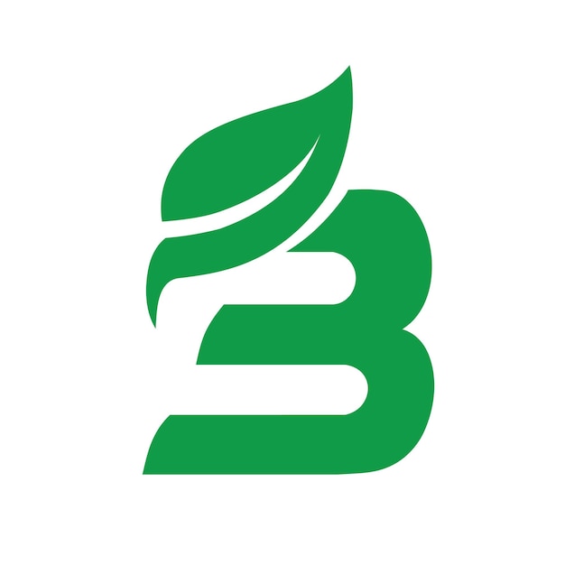 Groen blad in letter B-vorm