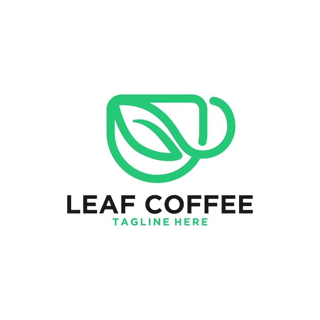 Groen blad koffie logo ontwerp