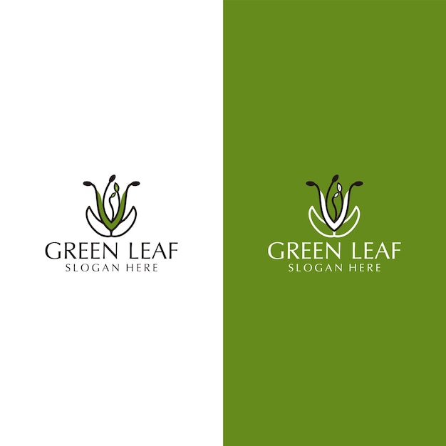 Groen blad logo ontwerp pictogrammalplaatje