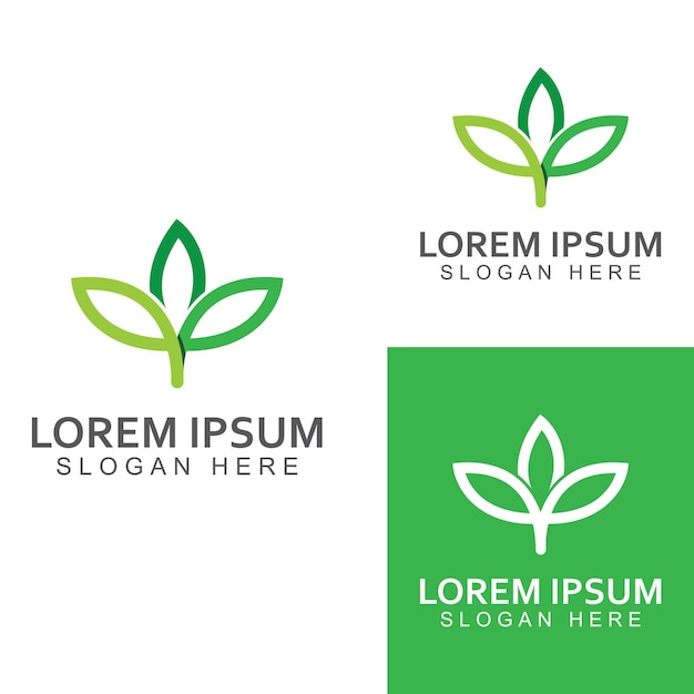 Groen blad logo Tuinplanten en natuur vector ontwerp Concept illustratie vector sjabloon