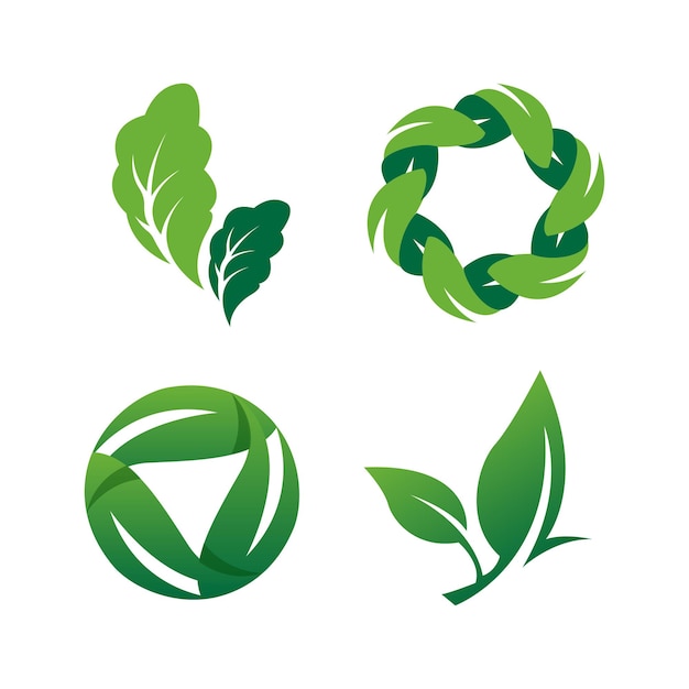 Groen blad vector logo ontwerp