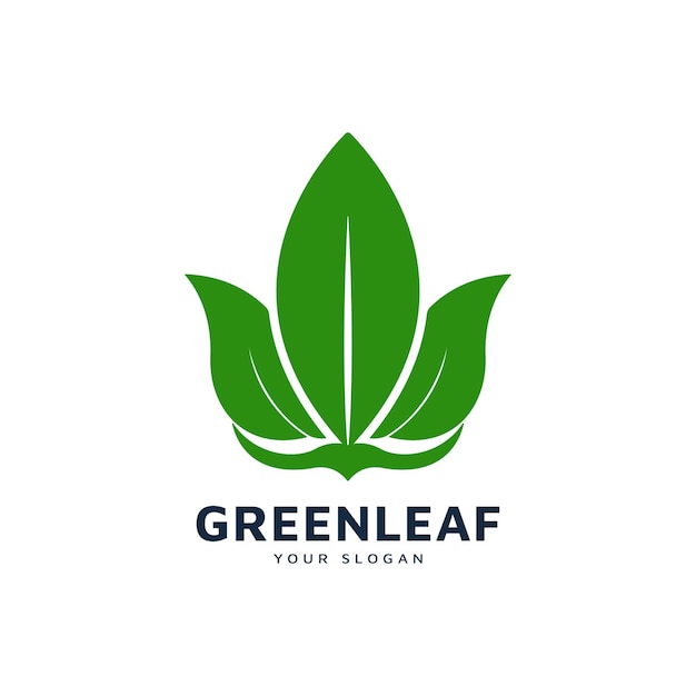 Groen blad vector logo ontwerp