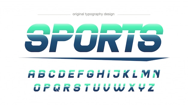 Groen blauw moderne sport typografie