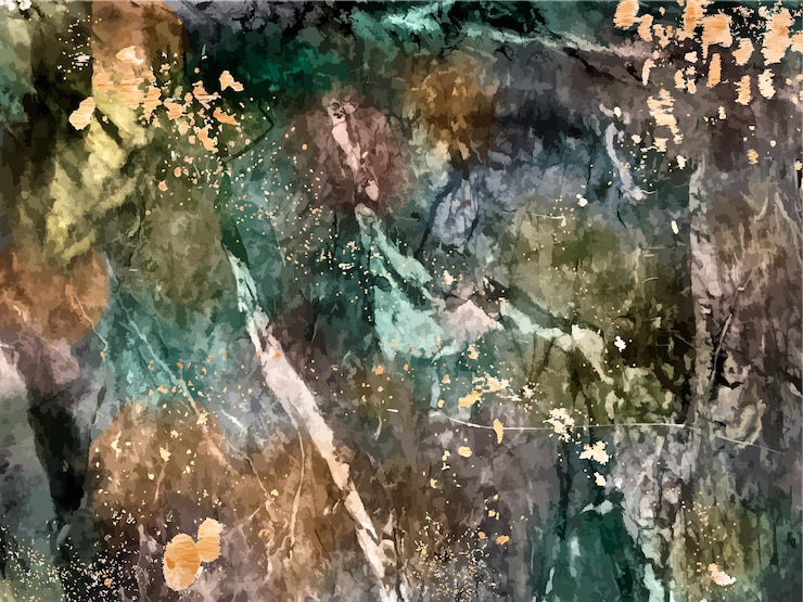 Vector groen bruin marmer en goud abstracte achtergrond textuur kleur marmering met natuurlijke luxe stijl gol...