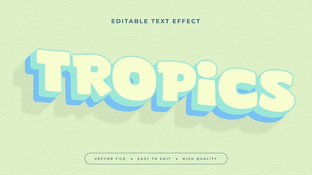 Groen en blauw en tropen 3D bewerkbare tekst effect lettertype stijl