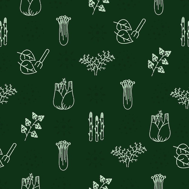Groen en kruiden, groen monochroom naadloos patroon