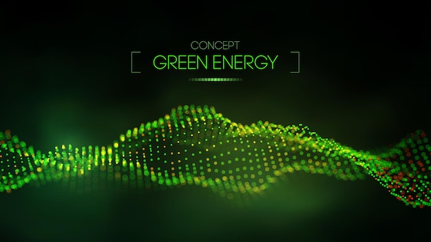 Groen energieconcept. Vector groene technologie achtergrond. Futuristische vectorillustratie.