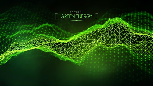 Groen energieconcept. Vector groene technologie achtergrond. Futuristische vectorillustratie.