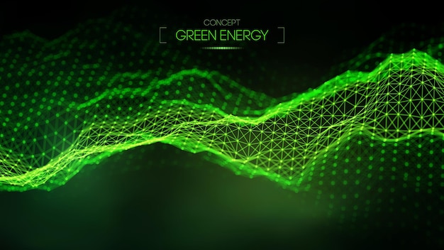 Groen energieconcept. Vector groene technologie achtergrond. Futuristische vectorillustratie.