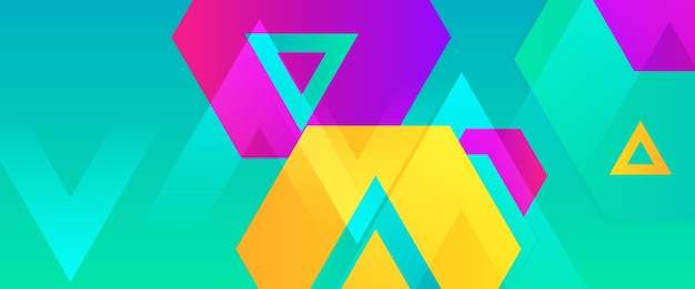 Groen geel en paars violet vector minimalistisch eenvoudige abstracte geometrische banner Grafisch ontwerp element modern stijlconcept voor achtergrond banner flyer kaart behang of brochure