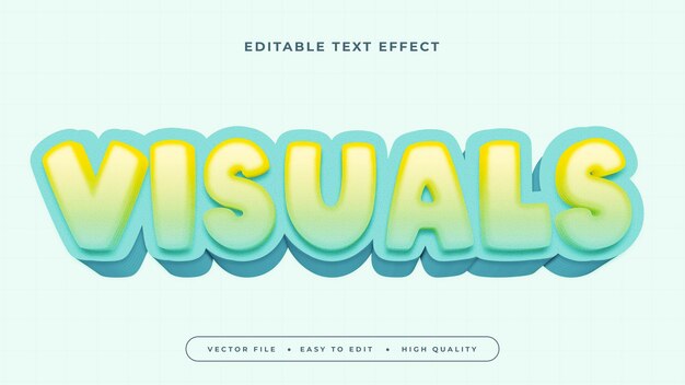 Groen gele beelden 3D bewerkbare tekst effect lettertype stijl