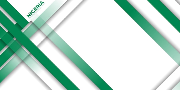 Groen geometrisch achtergrondontwerp voor de onafhankelijkheidsdag van Nigeria