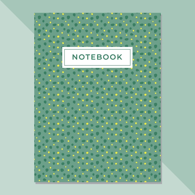 Vector groen gestippeld notebook dagboek cover design, journal dagboek boek cover design