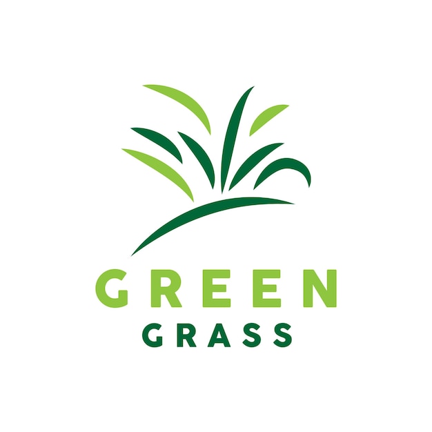 Groen Gras Logo Natuur Plant Vector Landbouw Blad Eenvoudig Ontwerp Sjabloon Pictogram Illustratie