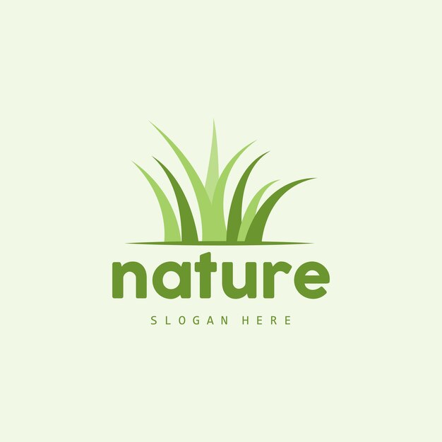 Groen Gras Logo Natuur Plant Vector Landbouw Blad Eenvoudig Ontwerp Sjabloon Pictogram Illustratie