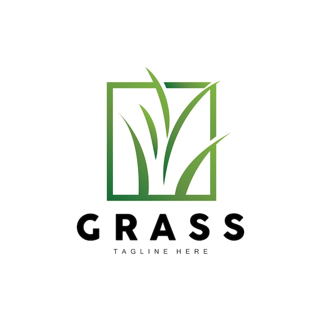 Groen Gras Logo Ontwerp Boerderij Landschap Illustratie Natuurlijk Landschap Vector