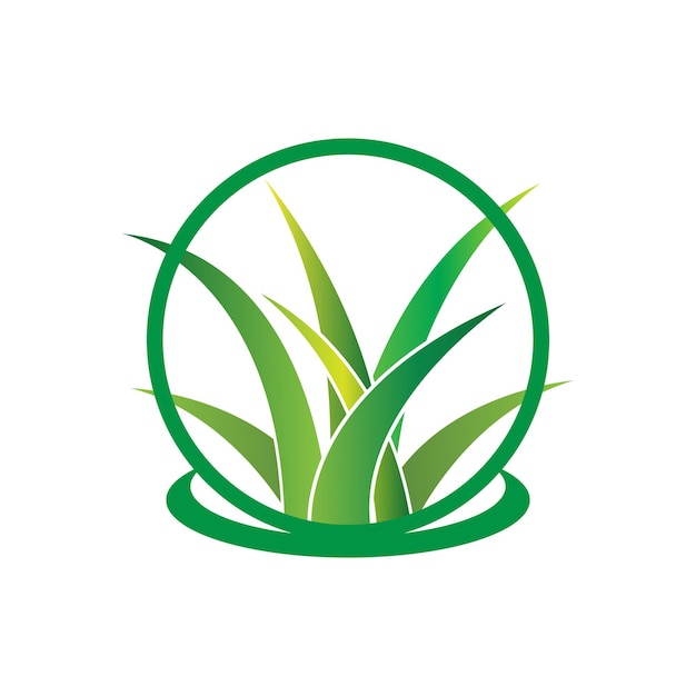 Groen Gras Logo Ontwerp Boerderij Landschap Illustratie Natuurlijk Landschap Vector