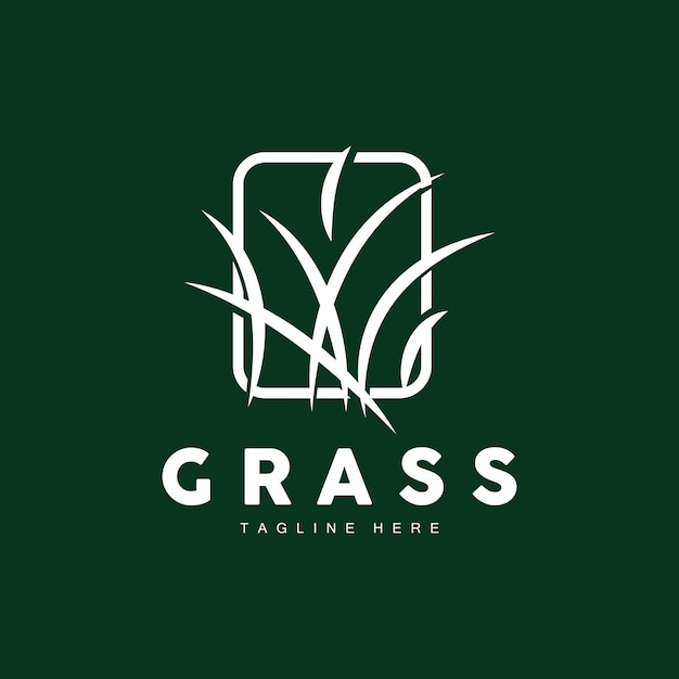 Groen Gras Logo Ontwerp Boerderij Landschap Illustratie Natuurlijk Landschap Vector