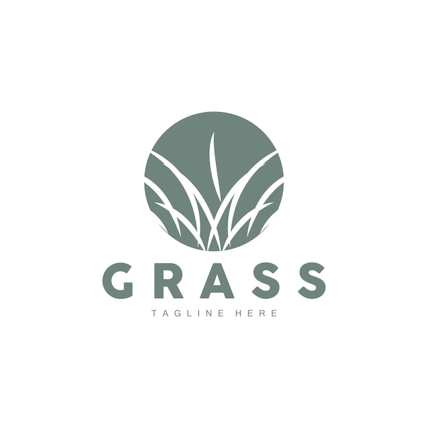 Groen Gras Logo Ontwerp Boerderij Landschap Illustratie Natuurlijk Landschap Vector