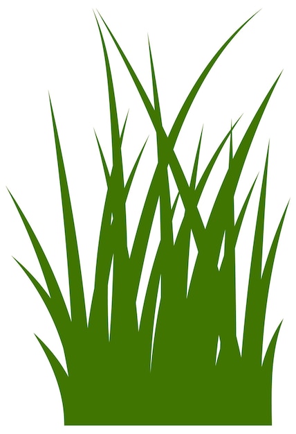 Groen gras pictogram. Lange blad bladeren silhouet geïsoleerd op een witte achtergrond