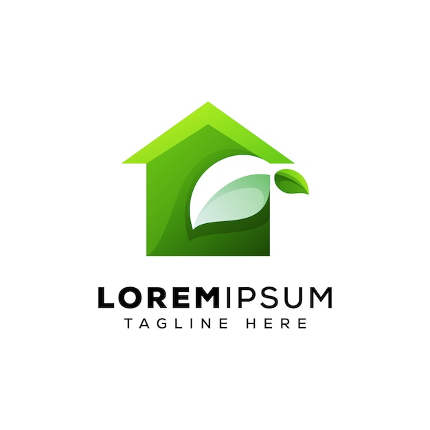 Groen huis logo concept vector sjabloon