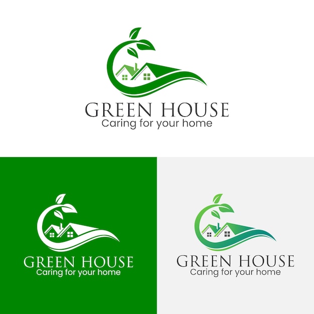 Groen huis logo onroerend goed sjabloonontwerp