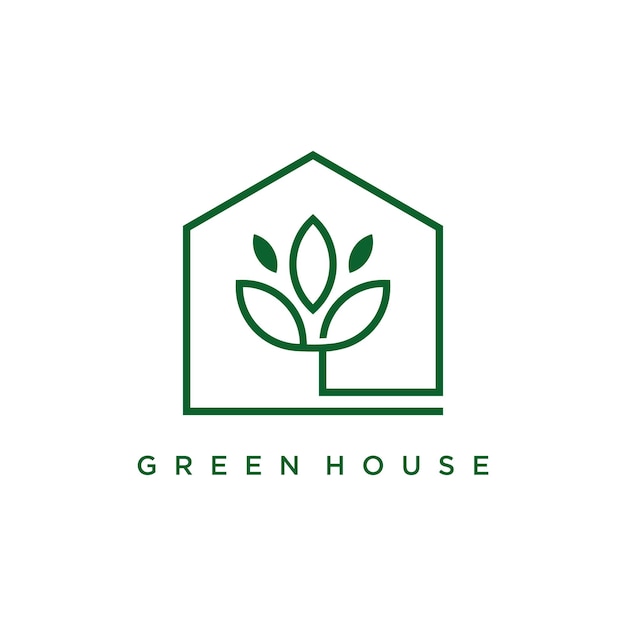 Groen huis logo ontwerp idee vector