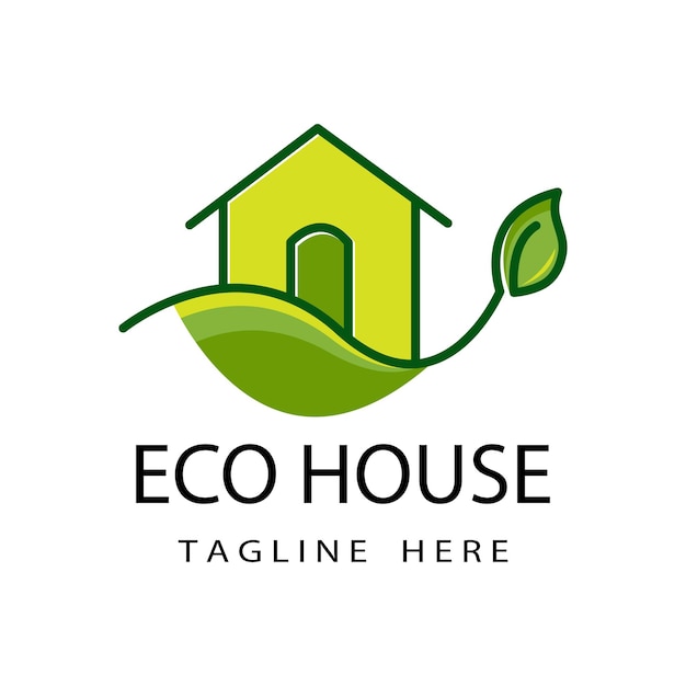 Groen huis logo sjabloonontwerp